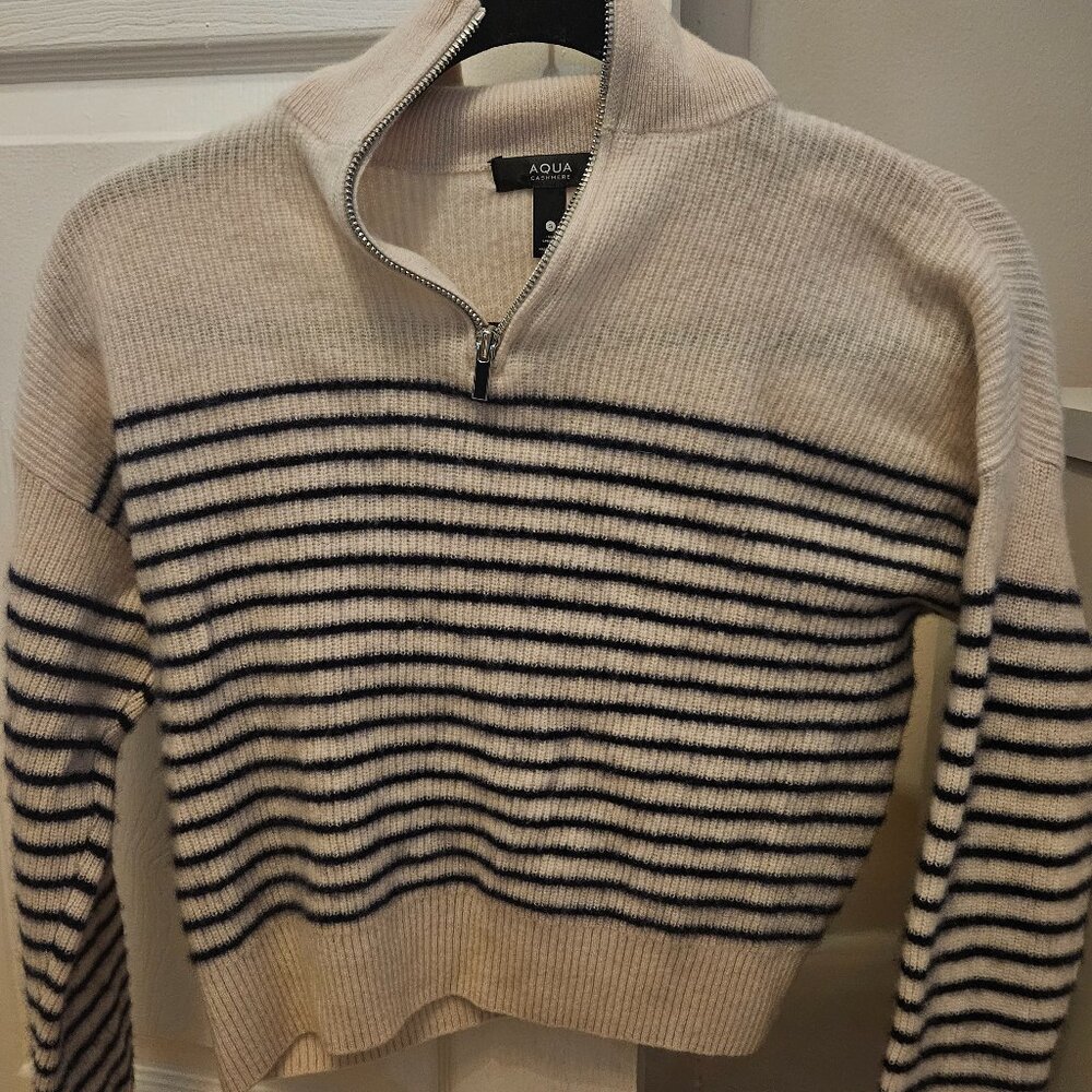 Aqua cashmere half zip sweater